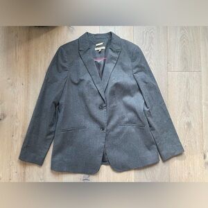 Talbots gray flannel wool woven in Italy blazer - size 12
